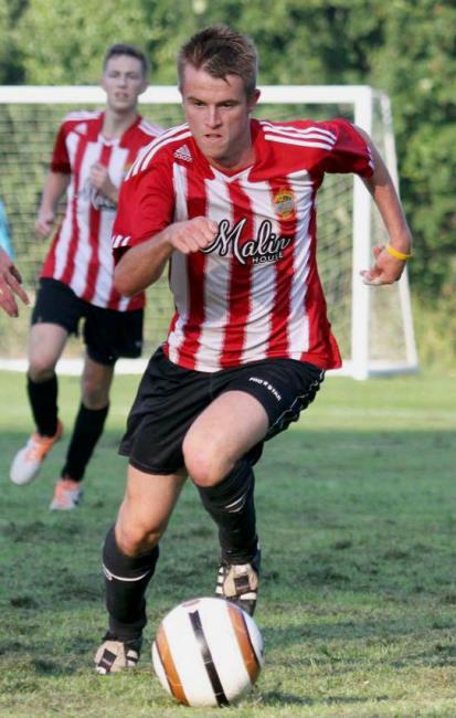 Jonathan Harris in action for Saundersfoot Jonathan Harris in action for Saundersfoot